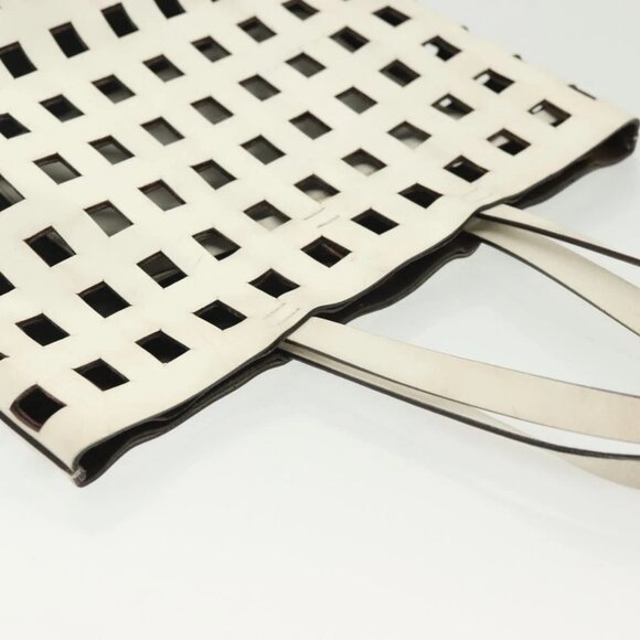 PRADA Tote Bag Leather White Auth - Picture 7 of 16